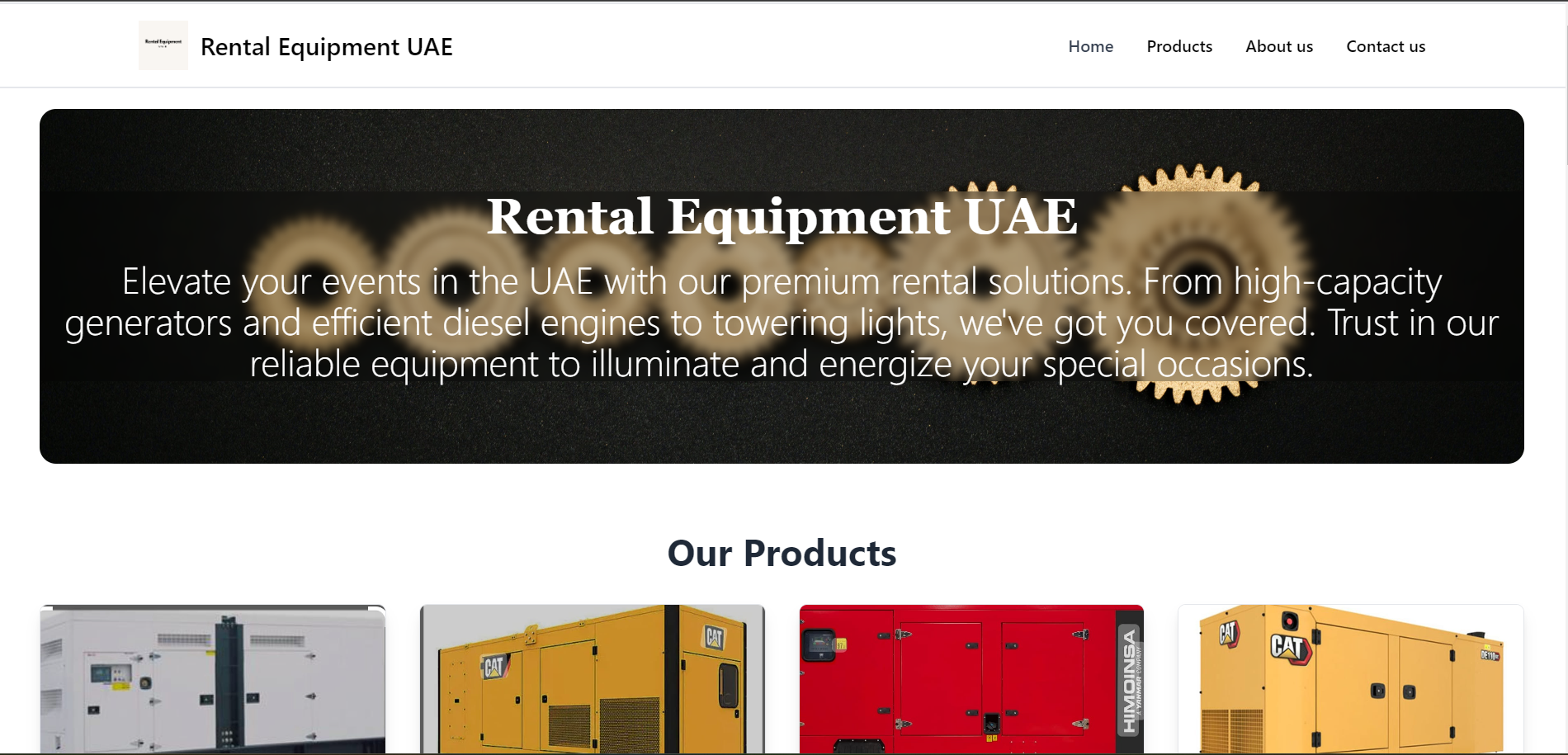 Rental Equipment UAE Website